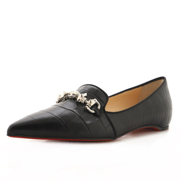 Christian Louboutin Women's Kashasha Swing Flats Crocodile Embossed Leather