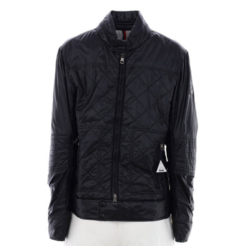 Moncler Men's Biker Jacket Quilted Nylon with Down Blend