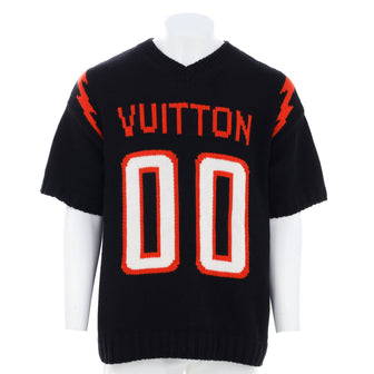Louis Vuitton Men's Football Short Sleeve V-Neck Sweater Wool Blend