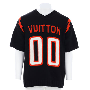 Louis Vuitton Men's Football Short Sleeve V-Neck Sweater Wool Blend