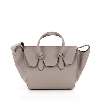 Celine Tie Knot Tote Grainy Leather Small Gray