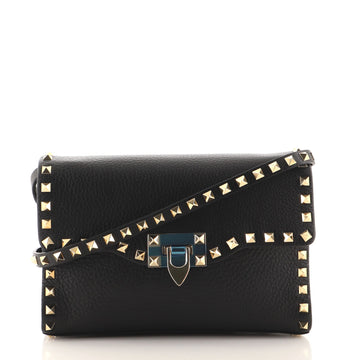 Valentino Rockstud Flip Lock Flap Bag Leather Medium
