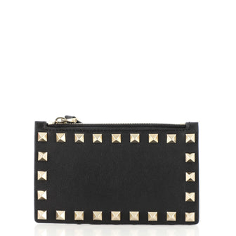 Valentino Rockstud Zipped Card Holder Leather