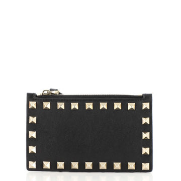 Valentino Rockstud Zipped Card Holder Leather