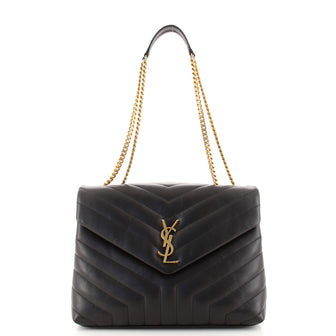 Saint Laurent LouLou Shoulder Bag Matelasse Chevron Leather Medium