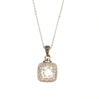 John Hardy Batu Kali Square Pendant Necklace Sterling Silver with White Topaz and White Sapphires