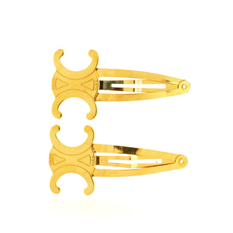 Celine Triomphe Barrette Set Metal