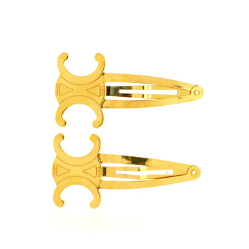 Celine Triomphe Barrette Set Metal