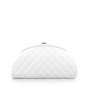 Chanel Timeless Clutch Quilted Caviar White