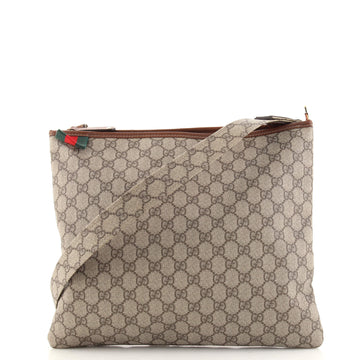 Gucci Web Loop Flat Messenger GG Coated Canvas Large