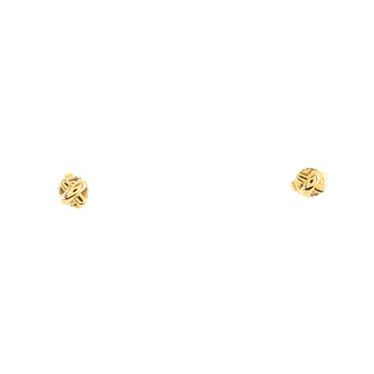 Tiffany & Co. Cross Stitch Stud Earrings 18K Yellow Gold