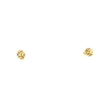 Tiffany & Co. Cross Stitch Stud Earrings 18K Yellow Gold