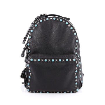 Valentino Rolling Rockstud Backpack Leather with Cabochons