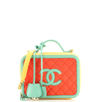 Chanel Filigree Vanity Case Quilted Caviar Medium