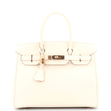 Hermes Birkin Handbag Light Epsom with Rose Gold Hardware 30
