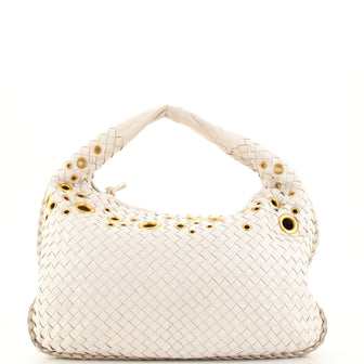 Bottega Veneta Veneta Hobo Intrecciato Leather with Grommet Detail Medium