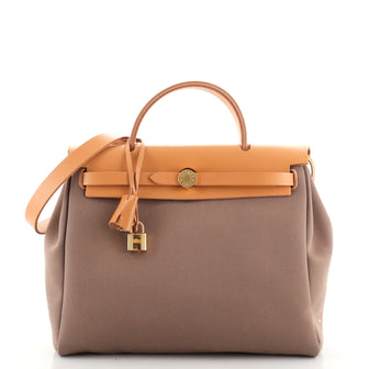 Hermes Herbag Zip Leather and Toile 31
