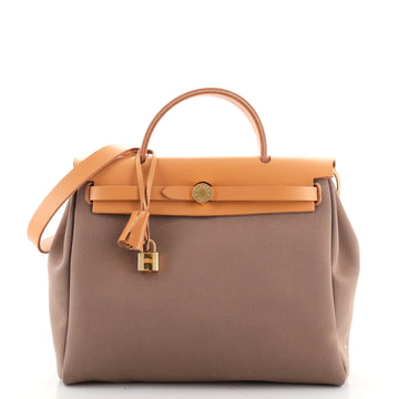 Hermes Herbag Zip Leather and Toile 31