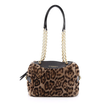 Burberry Alchester Chain Bowling Bag Shearling Small