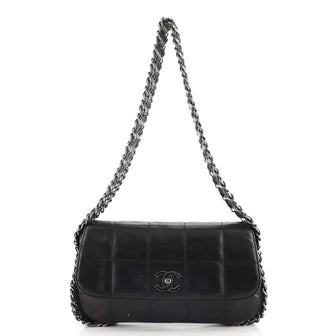 Chanel Multichain Chocolate Bar Flap Bag Quilted Leather Medium