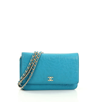 Chanel Wallet on Chain Camellia Lambskin blue