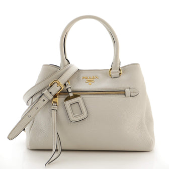 Prada Front Pocket Convertible Tote Vitello Phenix Medium