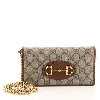 Gucci Horsebit 1955 Chain Wallet GG Coated Canvas