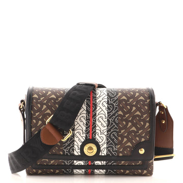 Burberry Note Crossbody Bag Monogram E-Canvas Medium