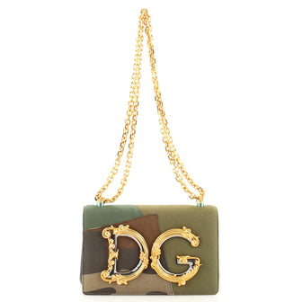 Dolce & Gabbana DG Girls Flap Bag Camouflage Patchwork Small