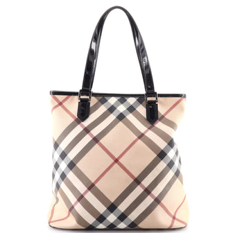 Burberry Portrait Tote Nova Check Coated Canvas Large