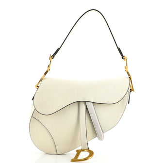 Christian Dior Saddle Handbag Leather Medium