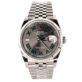 Perpetual Datejust Wimbledon Automatic Watch Stainless Steel and White Gold 36