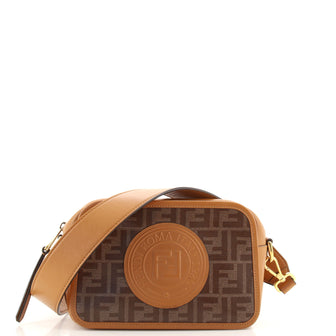 Fendi F is Fendi Logo Stamp Camera Bag Zucca Coated Canvas Small