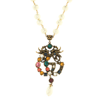Gucci GG Choker Necklace Metal with Faux Pearls and Crystals