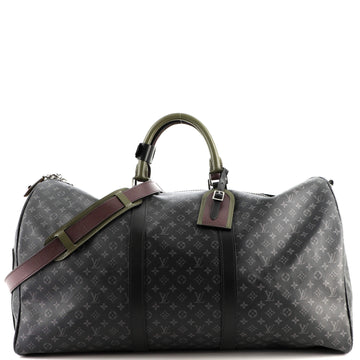 Louis Vuitton Keepall Bandouliere Bag Limited Edition Patchwork Monogram Eclipse 50
