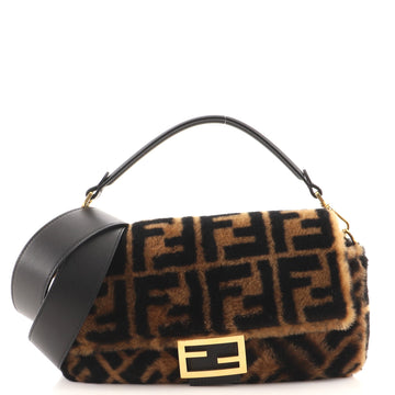 Fendi Baguette NM Bag Zucca Shearling Medium