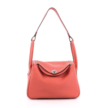 Hermes Lindy Handbag Clemence 26 red