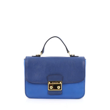 Miu Miu Madras Top Handle Bag Leather Small blue