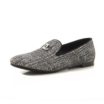Chanel Women's Fantasy CC Loafers Tweed with Crystals and Faux Pearls