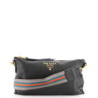 Prada Dual Strap Flat Crossbody Bag Vitello Daino Medium