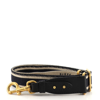 Christian Dior Logo Shoulder Strap Embroidered Canvas Thin