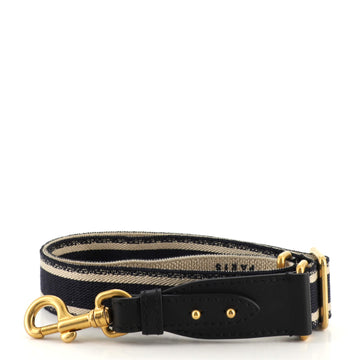 Christian Dior Logo Shoulder Strap Embroidered Canvas Thin