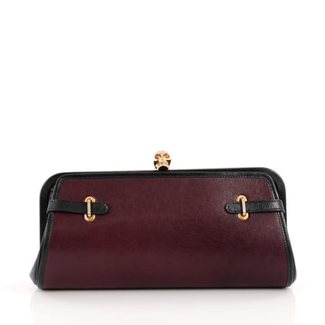 Alexander McQueen Reversible Skull Clutch Leather Black