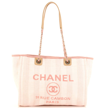 Chanel Deauville Tote Striped Raffia Small