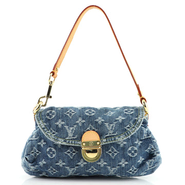 Louis Vuitton Pleaty Handbag Denim Mini