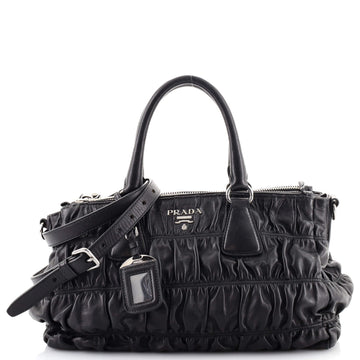 Prada Gaufre Double Zip Convertible Tote Nappa Leather Large