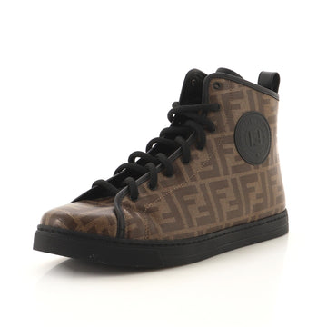 Fendi Men's High Top Sneakers Zucca Coated Canvas