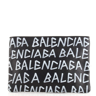 Balenciaga Graffiti Bazar Pouch Leather
