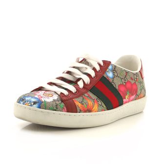 Gucci Women's Ace Web Sneakers Printed GG Coated Canvas