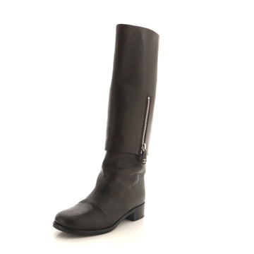 Chanel Women's CC Riding Boots Leather